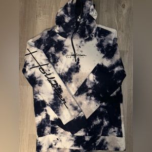 Hollister blue white and tan pullover hoodie